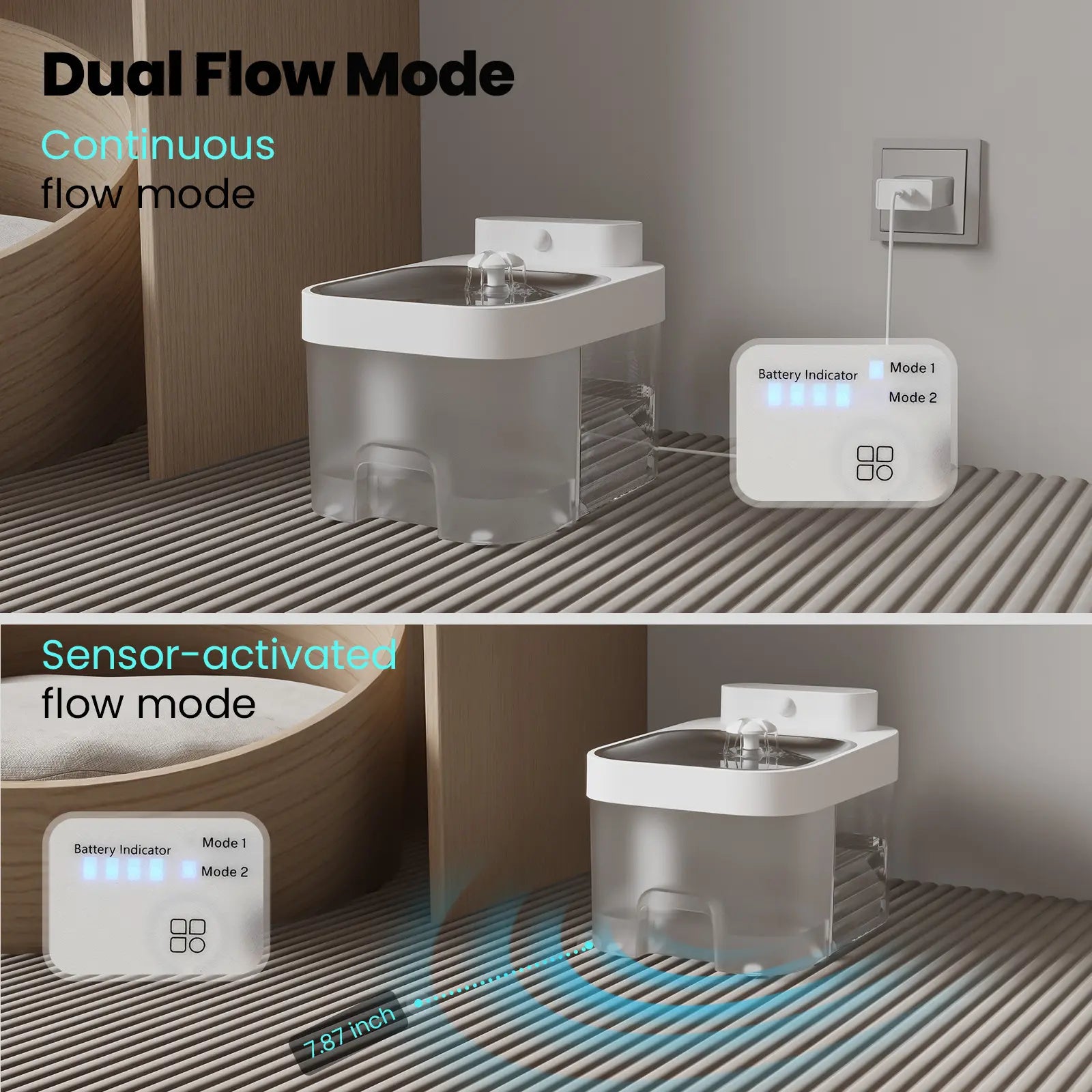 HAPAW 2026 Latest Cat Water Fountain with 2.4G Wi-Fi APP Control 5000mAh Battery Separated Clean & Waste Water No Filter Plug-in Automatic Dispenser,Dealsforyoudays