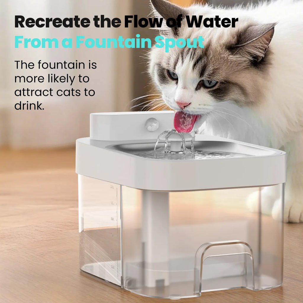 HAPAW 2026 Latest Cat Water Fountain with 2.4G Wi-Fi APP Control 5000mAh Battery Separated Clean & Waste Water No Filter Plug-in Automatic Dispenser,Dealsforyoudays